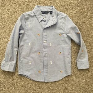 Great for Easter: Jamie and Jack Embroidered Oxford Shirt Bunny & Carrot Size 3